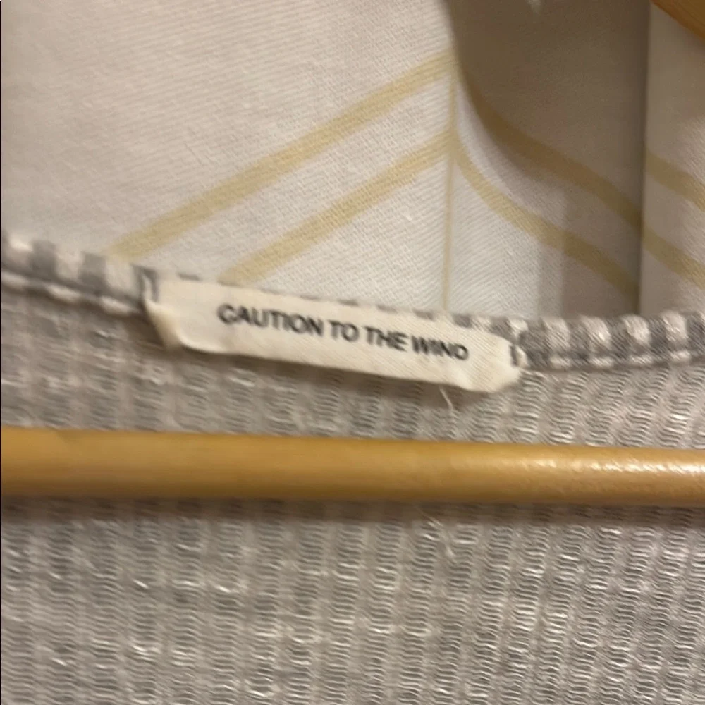 Caution to the Wind Striped Gray Jumpsuit with Belt - Picture 3 of 5